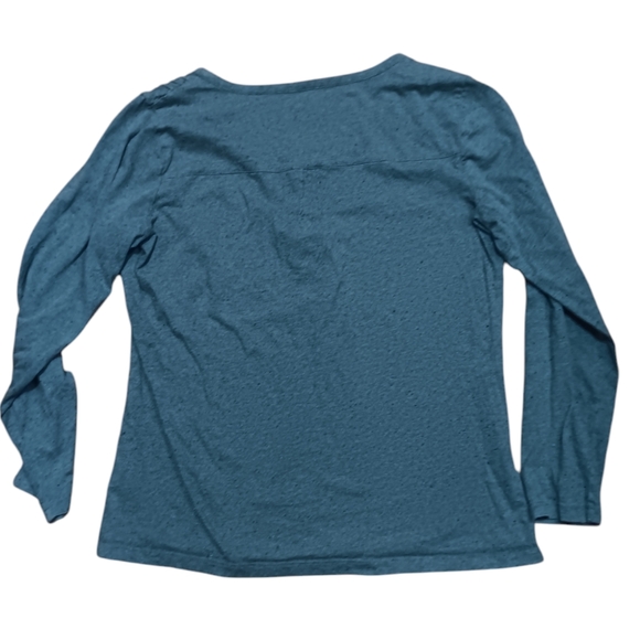 L.L. BEAN WOMEN'S SIZE SMALL TEAL COLOR 100% COTTON BLOUSE. - Picture 6 of 6